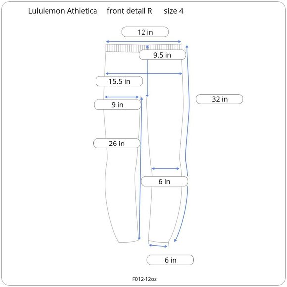 Lululemon‎ Athletica front detail Ribbon navy leggings size 4 - Picture 9 of 9